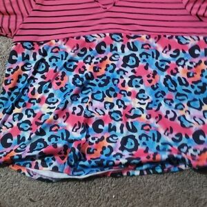 Vibrant Pink and Multicolor Leopard Print Blouse